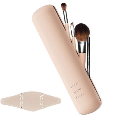 Generic Silicone Makeup Brush Holder 2pcs Beige