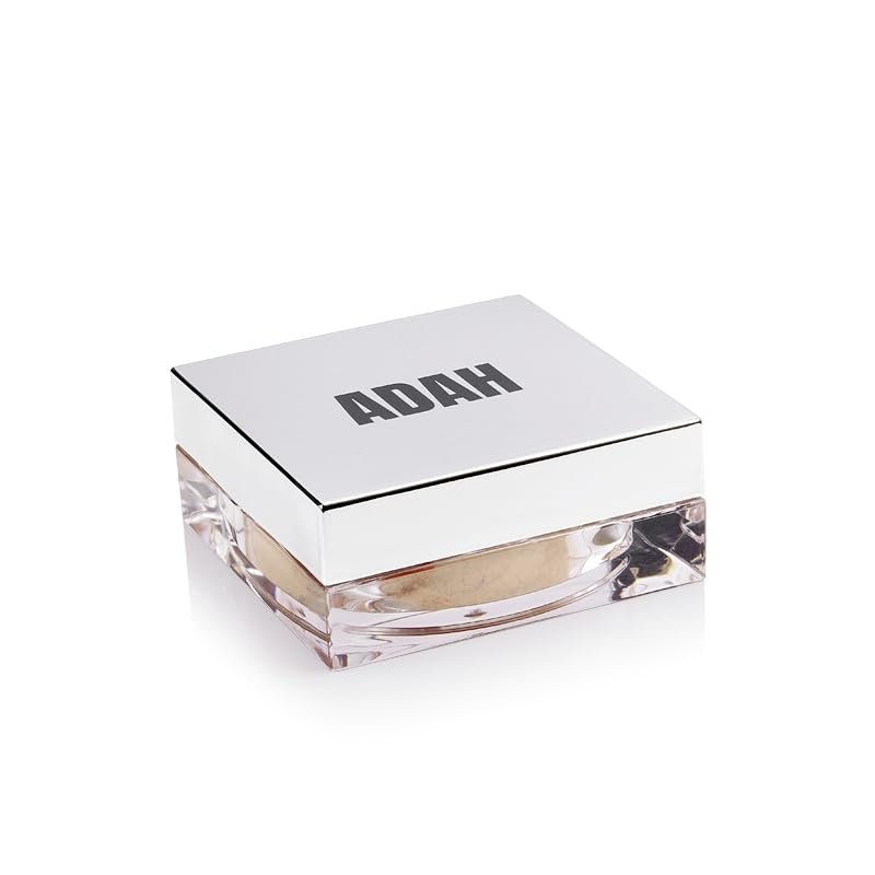 ADAH LAZORGAN Mineral Loose Powder Foundation, Luxe Finish, 2 Universal Shades, All-Day Wear, Smooth Coverage (Peachy Nude, Regular)