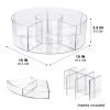 360 Rotating Makeup Organizer, 10" Clear Turntable Lazy Susan Organizer for Vanity, Bathroom Counter, Cabinet, Spinning Cosmetic Storage Holder with 6 Dividers for Skincare, Makeup Brushes, Lipsticks view 2