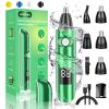 Aiefeya Nose & Facial Hair Trimmer - Painless Eyebrow & Nose Trimmer for Men & Women, IPX7 Waterproof, USB Rechargeable, Easy Cleaning, All-in-One (Green) view 1