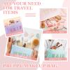4 Pcs Travel Toiletry Bags for Women Preppy Makeup Bags Organizer Face Skin Hair Stuff Chenille Letter Pouch with Zipper Aesthetic Waterproof Skin care Hair Bag for Women Gifts view 4
