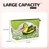 Gold Leather Travel Toiletry Bag  Duck Flock Game Large Zipper Pouch, Pack With Multiple Uses For Daily Needs  Soft And Strong view 4