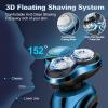 Electric Razor for Men, Shaver for Men Face,Waterproof Wet Dry Electric Shavers LED Display Cordless with Rechargeable Nose Hair Trimmer and Beard Trimmer,Prtable Travel Men's Razors view 3