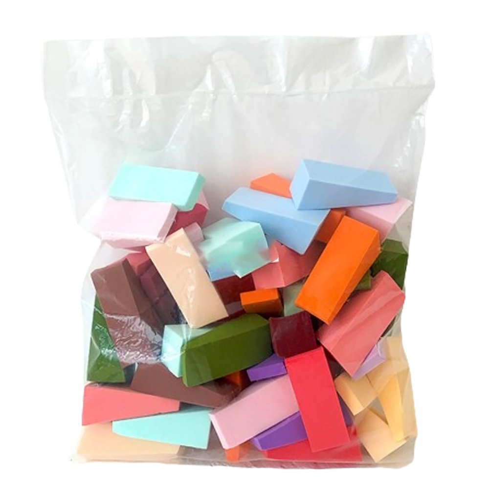 50 PCS Mini Applicator Wedges Triangle Makeup Sponges Colorful Sponge Puff Applicator Pads Foundation Sponge Puff for Blending