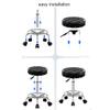 SGeneE Round Rolling Swivel Stool with Wheels and Thicker Comfortable Seat, Adjustable Height PU Leather Stool Office Shop Stool with Footrest Massage SPA Hairdressing Stoo BlackBrown view 3