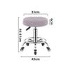 SGeneE Swivel Massage Salon Stool with Footrest, Round Rolling Stool Beauty Spa Chair, Adjustable Height PU Leather Bar Stool for Hairdressing Manicure Tattoo Barber Hairdr GreyA view 3