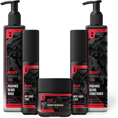 Beard Struggle Ragnarok Rising Eddie Hall Beast Line - Signature Beard Care Kit - Includes Balm, Wash, Conditioner, Night & Day Oil