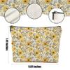 DHKG 4 Packs Watercolor Pink Yellow Flowers Makeup Bag Floral Cosmetic Bag Friend Friendship Gifts for Women Girls Bestie Botanical Travel Organizer Zipper Pouch Christmas Thanksgiving Birthday Gifts view 2