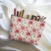 DHKG 4 Packs Watercolor Pink Yellow Flowers Makeup Bag Floral Cosmetic Bag Friend Friendship Gifts for Women Girls Bestie Botanical Travel Organizer Zipper Pouch Christmas Thanksgiving Birthday Gifts view 4