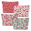4 Packs Cute Flowers Strawberry Makeup Bag Floral Cosmetic Bag Friend Friendship Gifts for Women Girls Sister Coworker Botanical Travel Organizer Zipper Pouch Christmas Thanksgiving Birthday Gifts view 1