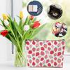 4 Packs Cute Flowers Strawberry Makeup Bag Floral Cosmetic Bag Friend Friendship Gifts for Women Girls Sister Coworker Botanical Travel Organizer Zipper Pouch Christmas Thanksgiving Birthday Gifts view 3
