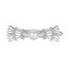 925 Sterling Silver Pearl Hair Clip, Women's Sterling Silver Frog Clasp Zirconia Hair Clip view 1