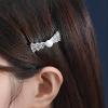 925 Sterling Silver Pearl Hair Clip, Women's Sterling Silver Frog Clasp Zirconia Hair Clip view 2