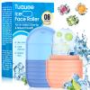 2Pcs Ice Roller for Face, Ice Face Roller, Reusable Silicone Ice Mold for Face, Facial Beauty Ice Roller Skin Care Tools for Shrink Pores Anti Wrinkle Reduce Puffiness (Blue + Pink) view 1