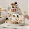 Siehpa3 Makeup Organizer 360 Degree Rotating Adjustable Cosmetic Storage Spinning Display Case with 3 Layers 8 Slots Large Capacity for Makeup Brushes, Skincare (White) view 3