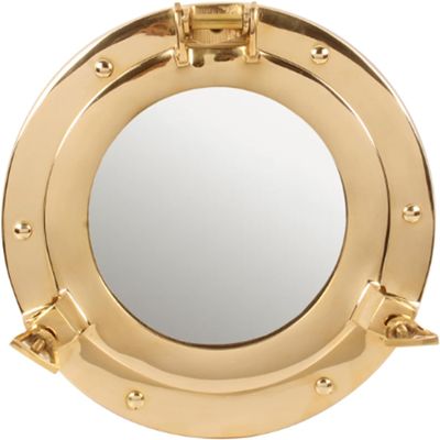 12" Decorative Nautical Brass Porthole Mirror Vintage Wall Decor Maritime Decor and Gifts