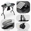 Faquenc Foldable Nail Table Manicure Desk with Dust Collector + 4 in 1 Rolling Makeup Train Case for Mobile Stylist Artists Nail Salon Cart Trunk Black view 4