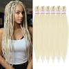 Blonde Braiding Hair, 22 Inch 6 Pack Pre Stretched Braiding Hair For Braiding Women Hair, Prestretched Braiding Hair For Knotless Braid, Soft Yaki Synthetic Hair For Crochet Braids(22in,6bundle,613#) view 1
