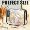 12 Pcs Clear Cosmetic Bag PVC Waterproof Zippered Clear Toiletry Carry Pouch Cosmetic Makeup Bag for Women Men Vinyl Plastic Organizer Case for Vacation Bathroom (Large, Black) view 2