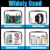 12 Pcs Clear Makeup Bag PVC Waterproof Zippered Clear Cosmetic Toiletry Makeup Carry Pouch for Women Men Vinyl Plastic Organizer Case for Vacation Bathroom (Small, Black) view 4