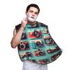 NOUZU Retro Cool Camera Collection Print Beard Bib Apron For Men, Beard Hair Catcher For Men Shaving Trimming,Beard Cape Cloth, Black view 1