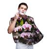 NOUZU Orchids Print Beard Bib Apron For Men, Beard Hair Catcher For Men Shaving Trimming,Beard Cape Cloth, Black view 1