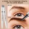 Atnadov Eyebrow Pen Waterproof Eyebrow Pencil Natural Simulation Eyebrow Pencil for women's professional makeup with 4 Fork Tip for Natural-Looking Hair-Like Defined Brows, Last All-Day (Gray) view 3