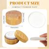 30ml /1oz Empty Bamboo Loose Powder Container Jar Portable Make up Cosmetic Loose Powder Foundation Box Case Holder with Powder Puff and Sifter Lid view 2