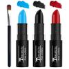 LZXLUKGIR 3 Colors Face Body Paint Eye Black Sticks for Sports Football Baseball Softball,Convenient Design Facepaint for Halloween SFX Clown Cosplay MakeupBlue/Black/Red Body Paint Sticks view 1