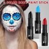 LZXLUKGIR 3 Colors Face Body Paint Eye Black Sticks for Sports Football Baseball Softball,Convenient Design Facepaint for Halloween SFX Clown Cosplay MakeupBlue/Black/Red Body Paint Sticks view 2