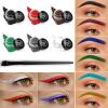 DuralineMakeupFixer Eyeliner Gel Set,Long Lasting Waterproof High-Intensity Pigments Smudge-Proof Eye liner Makeup With 5.51 IN Long Eyeliner Brush Water-Resistant Creamy Gel 5G-Green view 4