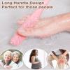Demarzily Toe Cleaning Brush,Foot Scrubber for Shower with 15.7" Long Handle Soft Silicone Cleaning Shower Brush Foot Care for Seniors,Elderly, Men and Women (Pink) view 4