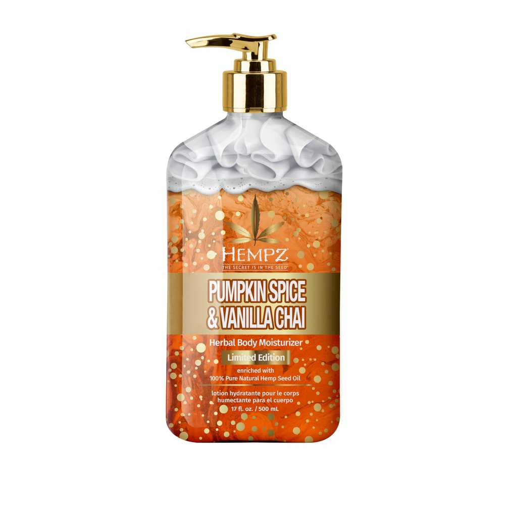 Limited Edition Pumpkin Spice & Vanilla Chai Herbal Moisturizing Body Lotion (17 oz) Fall Scented for Women or Men with Dry or Sensitive Skin - Hydrating Moisturizer for Daily Radiance