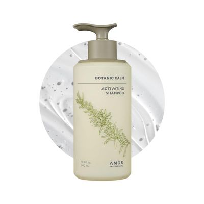 AMOS PROFESSIONAL Botanic Calm Activating Shampoo l Vegan Scalp & Hair Strengthening Shampoo with Rosemary and Biotin, Sulfate Free, 16.9 fl. oz.