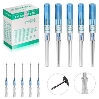 WZPB 22G Catheter Piercing - 50 Pcs Ear Nose Piercing IV Piercing Catheter for Lip Tongue Belly Navel Nipple Cartilage Piercing Kit