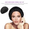 1Pc Cordless Conditioning Heat Cap Flaxseed Heat Cap Microwavable Heat Cap Hair Care Cap Heat Cap for Conditioning Hair Therap, Black cap heat view 4