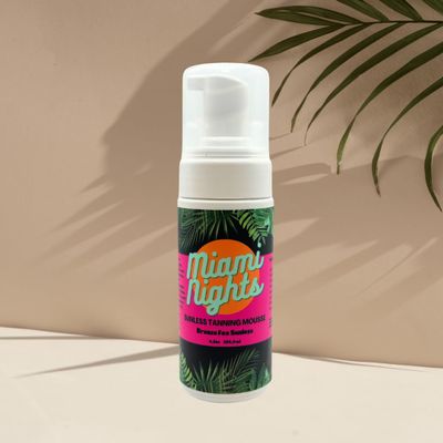 Bronze Fox Sunless Miami Nights Self Tanning Foam Mousse, 15% Brown Based Formula, Light to Ultra Dark Tan, Scent Free, Paraben Free