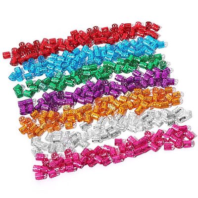 100Pcs Aluminum Multi-Color Dreadlocks Beads Hair Braid Rings Clips Hair Jewels for Braids Hair Decorations Metal Cuffs(Random Color)