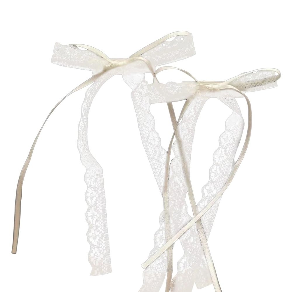 Shinycome Long Ribbon Hair Bows Lace Bowknot Hair Clip Korean Hair Clip Women Braids Holder Nonslip Barrettes Hair Decors