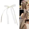 Shinycome Long Ribbon Hair Bows Lace Bowknot Hair Clip Korean Hair Clip Women Braids Holder Nonslip Barrettes Hair Decors view 3