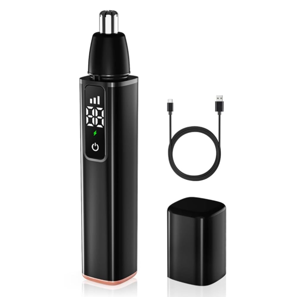 Beuiouer Nose Hair Trimmer for Men USB Rechargeable Ear Nose Hair Trimmer with LCD Display Professional Trimming Tool -A