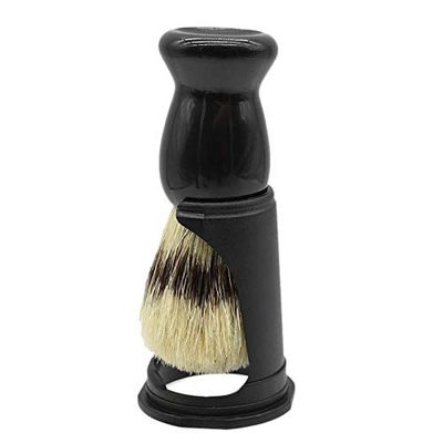 Beuiouer Soft Boar Bristle Wood Beard Brush Hairdresser Shaving Tool Men Mustache Comb Kit Shaving Stand Holder Set