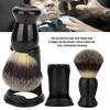 Beuiouer Soft Boar Bristle Wood Beard Brush Hairdresser Shaving Tool Men Mustache Comb Kit Shaving Stand Holder Set view 4