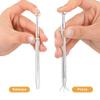 Beuiouer 3 PCS Grabbers Tool Holder Set Jeweler'S Pick Up Sprinkle Pen Jewelry Tweezers Silver Metal 4 Claw Piercing Ball for Tiny Objects Chip view 2