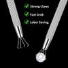 Beuiouer 3 PCS Grabbers Tool Holder Set Jeweler'S Pick Up Sprinkle Pen Jewelry Tweezers Silver Metal 4 Claw Piercing Ball for Tiny Objects Chip view 3