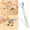 Beuiouer 3 PCS Grabbers Tool Holder Set Jeweler'S Pick Up Sprinkle Pen Jewelry Tweezers Silver Metal 4 Claw Piercing Ball for Tiny Objects Chip view 4