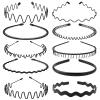 KELUBATU Metal Hair Band, Metal Fashion Hair Bands, Unisex Black Headbands, Wavy Headband Perfect for Outdoor Sports and Daily Use (10 Pack) view 1