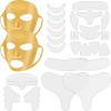 Maitys 32 Pcs Facial Chest Neck Silicone Pad Reusable Face Forehead Patches Facial Sleeping Mask Cover for Smoothing Chest Neck Forehead Eye Mouth (Gold,Gold) view 1