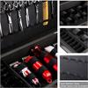 InSyoForeverEC Professional Barber Case, Barber Tool Kits Storage, Double Layer Travel Barber Tool Box, Luxury Carrying Case for Beauty Hair Stylist Pet Groomer with Handle & Secure Numlock (Style 1) view 3