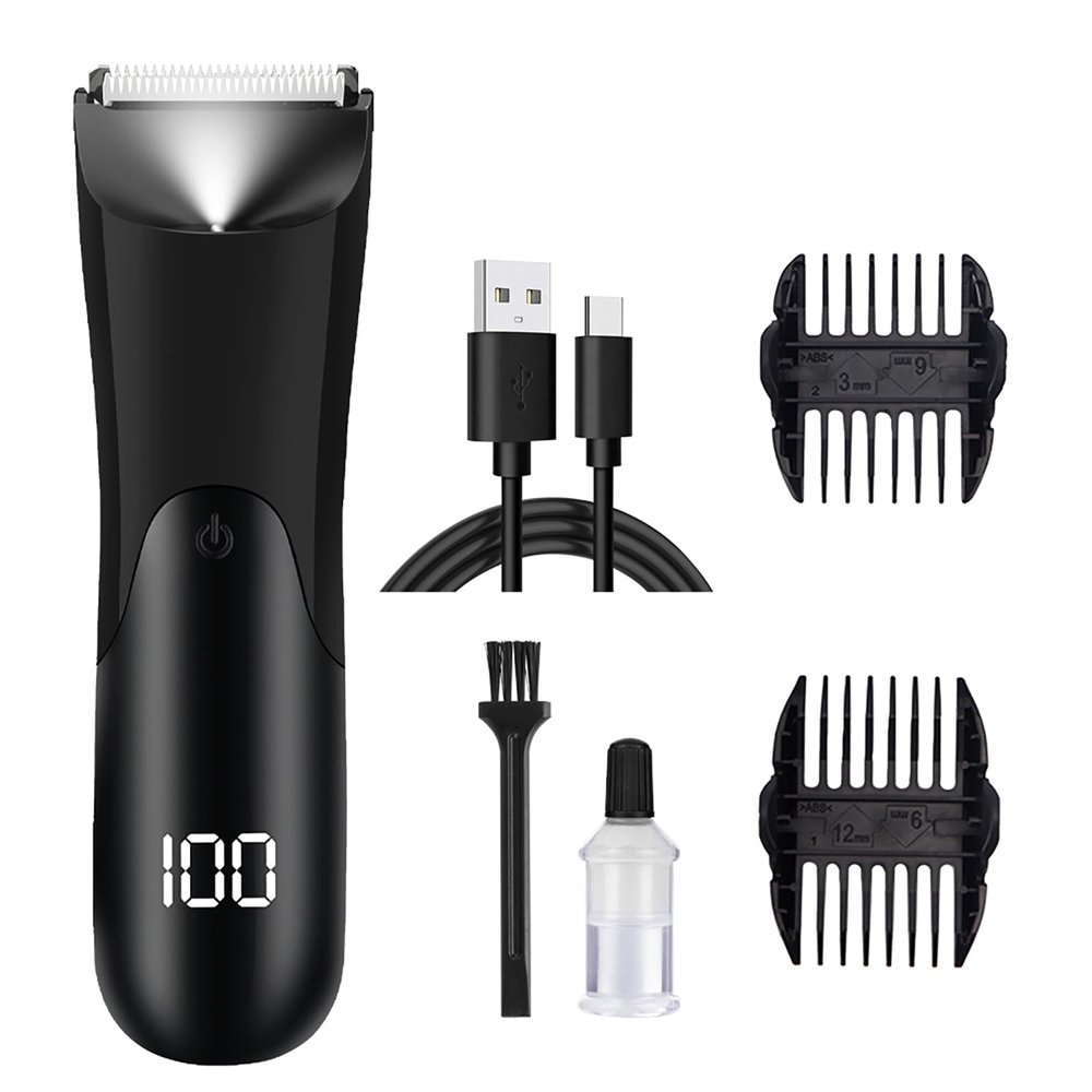 WAIKIL Trimmer, Trimmer for Men, Professional Body Hair Trimmer for Men, Groin & Body Hair Trimmer for Men, Electric Trimmer Pubic Trimmer Body Shaver (Black)